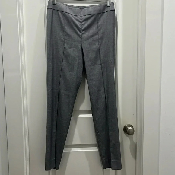 St. John Emma Gray Straight Leg Trousers Sz 10 - Picture 1 of 9